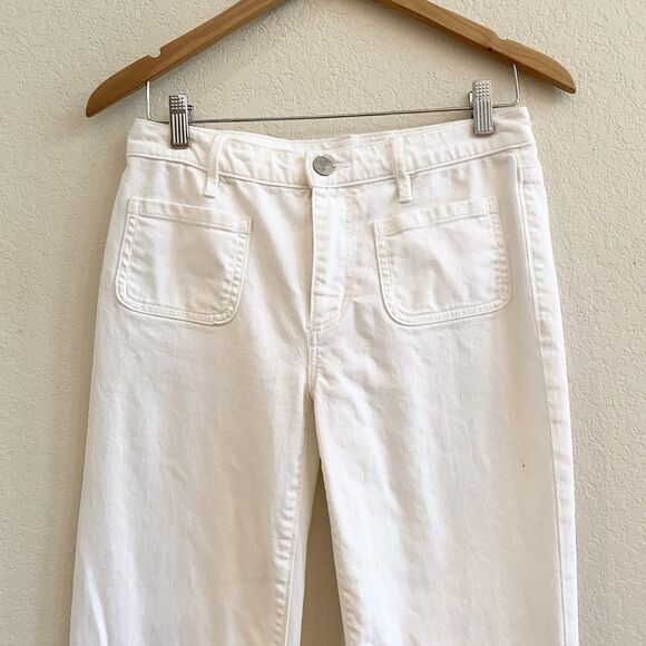 LOFT‎ White Bootcut Jeans Wide  Leg Sailor Pockets, Size 26/2 - Picture 2 of 10